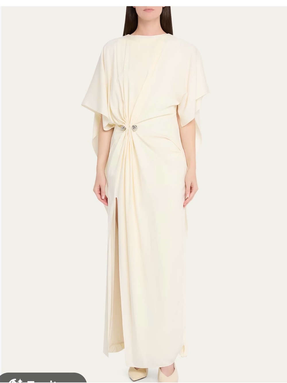 BRANDON MAXWELL draped embellished crepe maxi dress